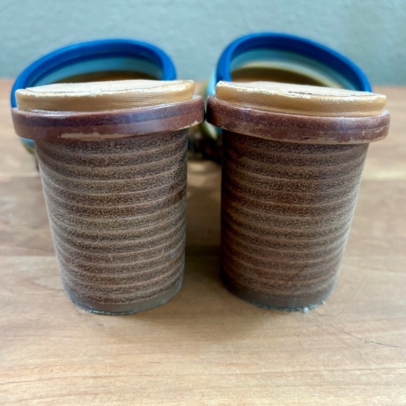 Madewell Addie Mules Sandals Stacked Heel Rainbow Leather Womens Size  10 - Picture 4 of 14